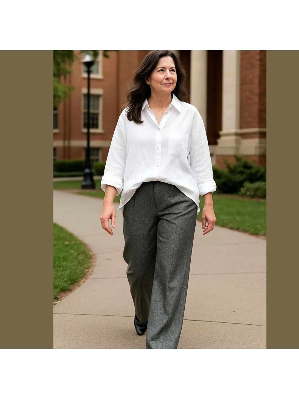 90s TALBOTS GRAY WOOL BLEND W HINT OF SHIMMERING SILVER HUE WIDE LEG PANTS SZ 4